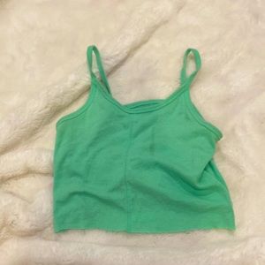 Cropped mint green shirt